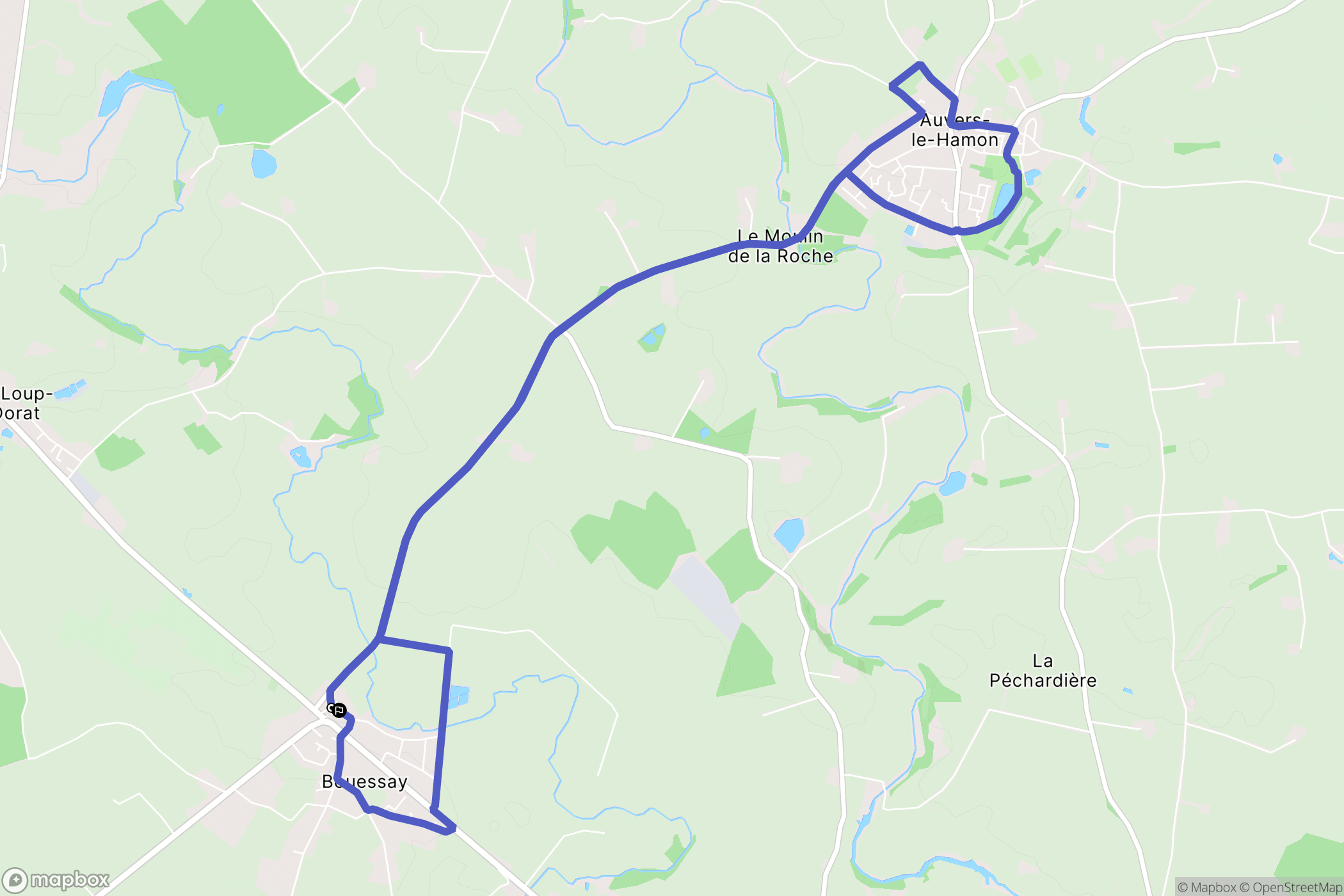 Bouessay : carte du parcours de randonnée - France
