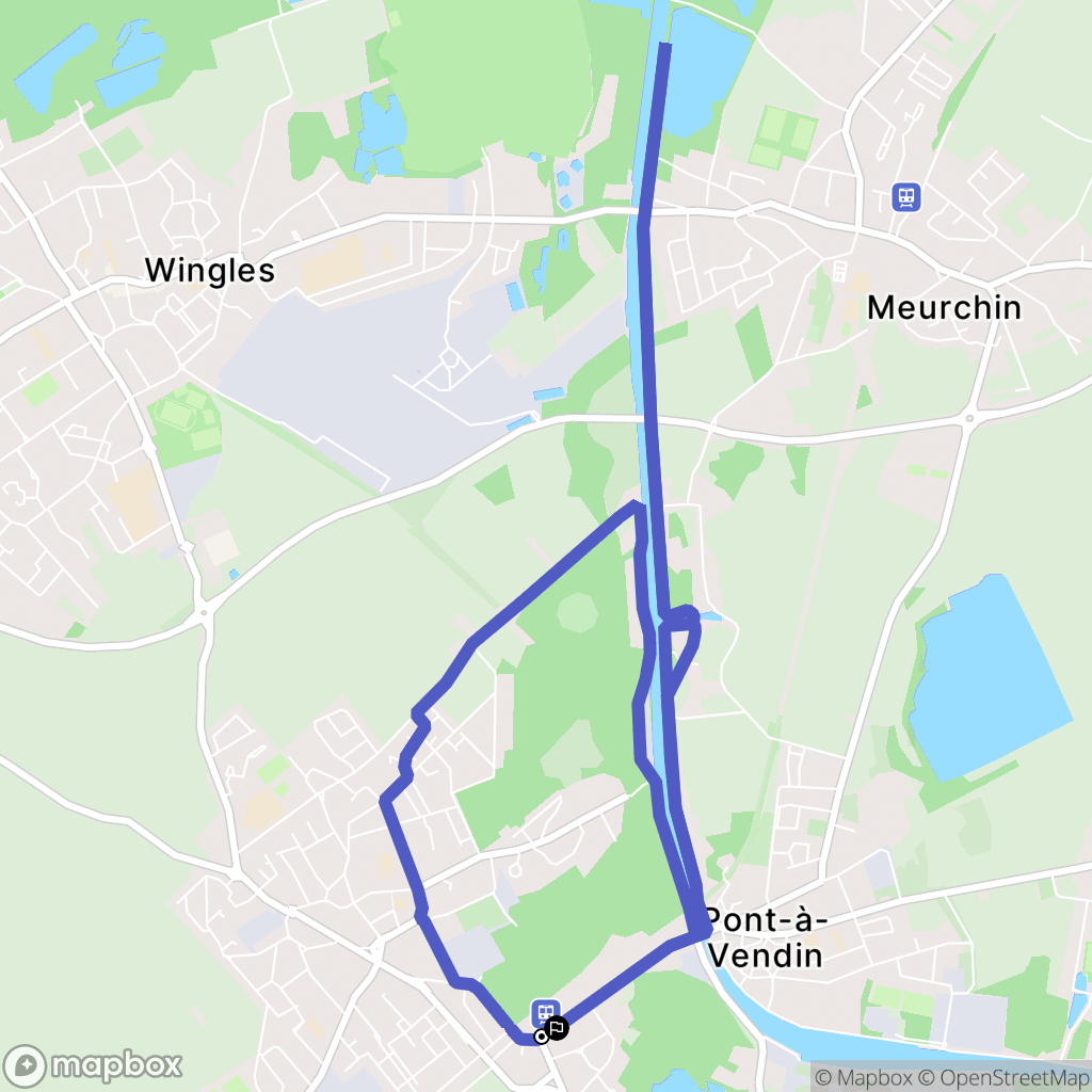 Pont-à-Vendin : carte du parcours de randonnée - France