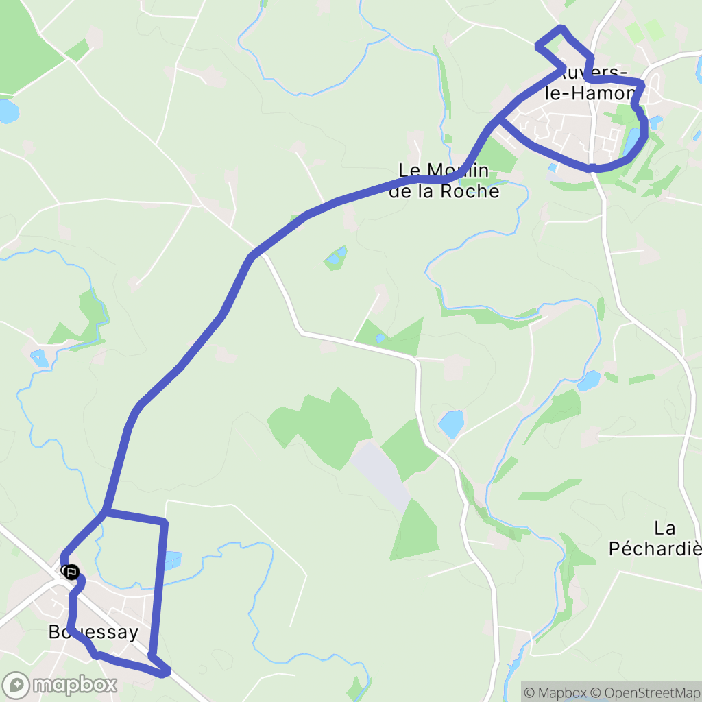 Bouessay : carte du parcours de randonnée - France