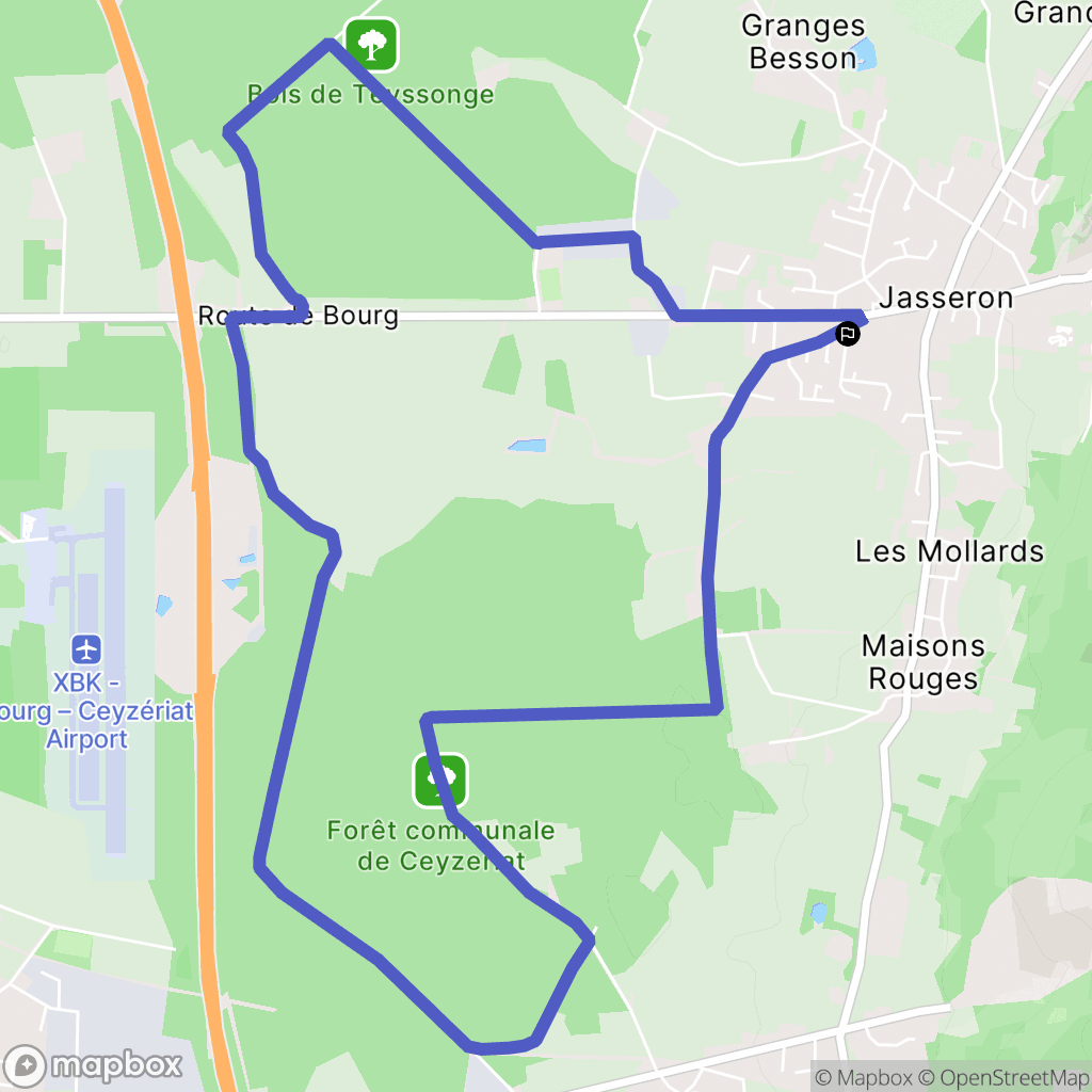 Jasseron : carte du parcours de randonnée - France