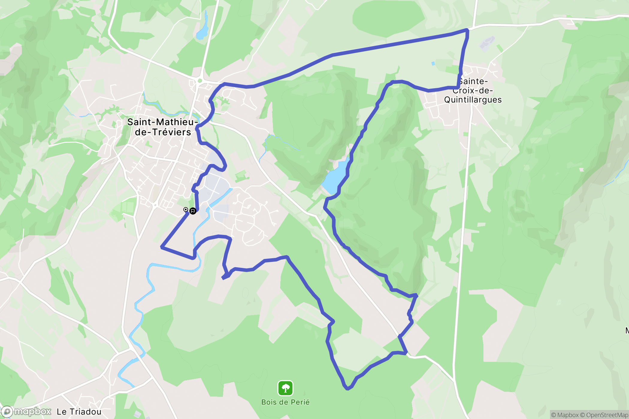 Saint-Mathieu-de-Tréviers : carte du parcours de randonnée - France