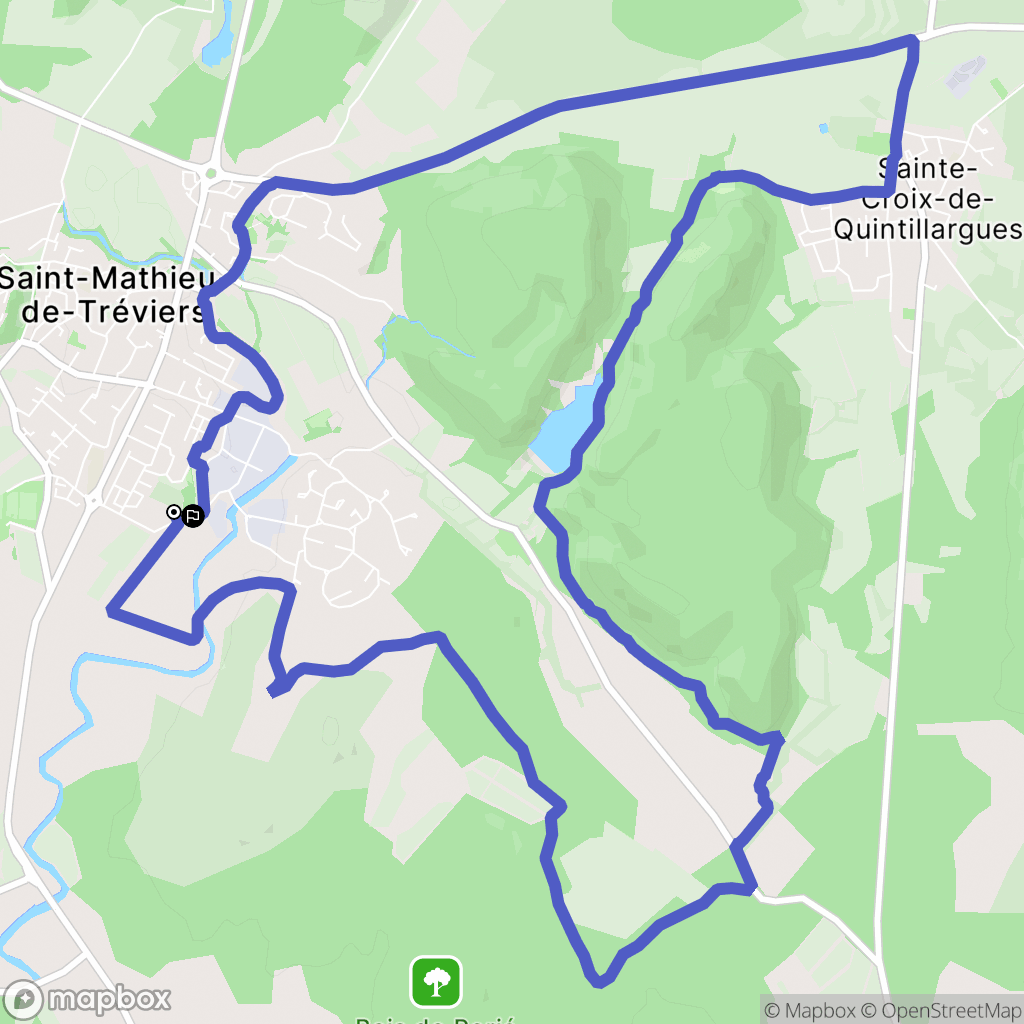 Saint-Mathieu-de-Tréviers : carte du parcours de randonnée - France
