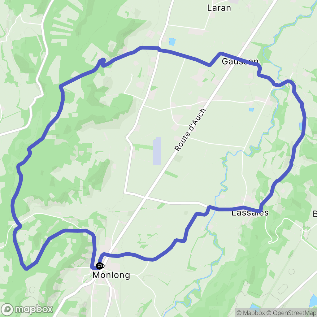 Monlong : carte du parcours de randonnée - France