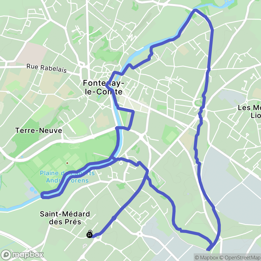 Fontenay-le-Comte : carte du parcours de randonnée - France