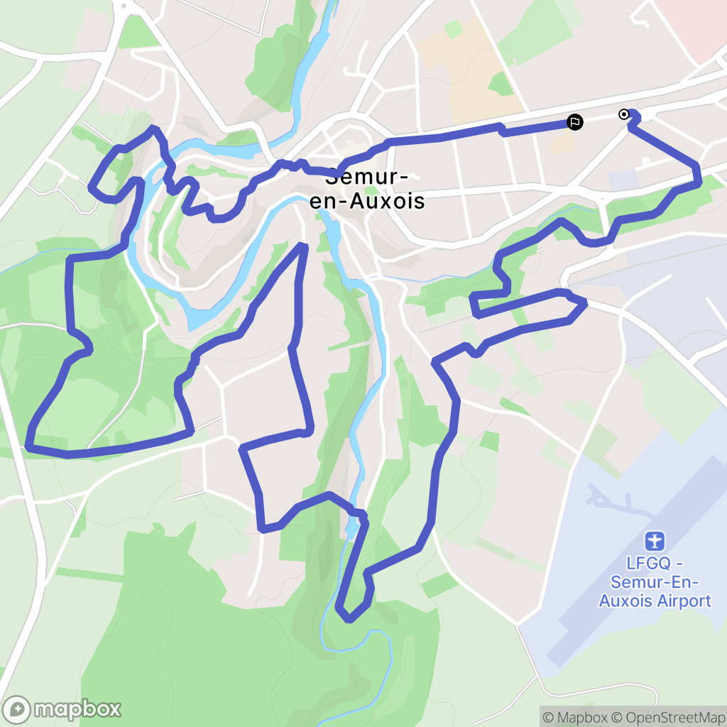 Semur-en-Auxois : carte du parcours de randonnée - France