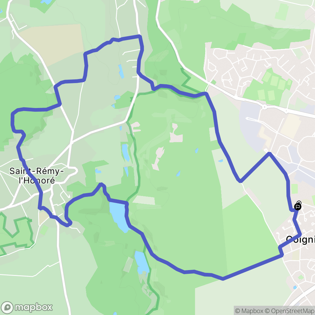 Coignières : carte du parcours de randonnée - France