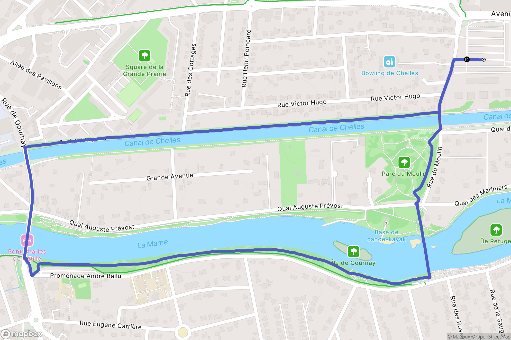 Chelles : carte du parcours de randonnée - France