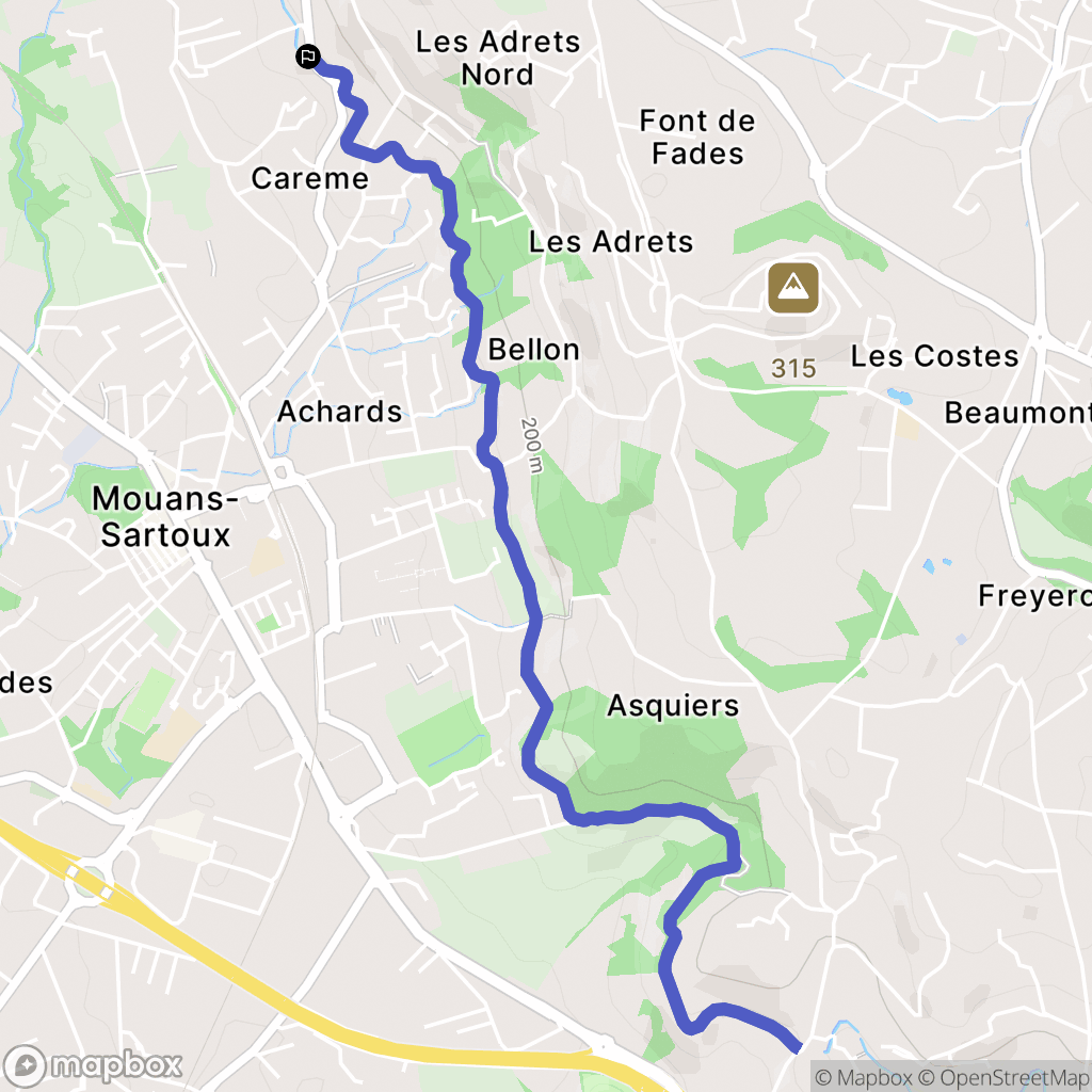 Plascassier : carte du parcours de randonnée - France