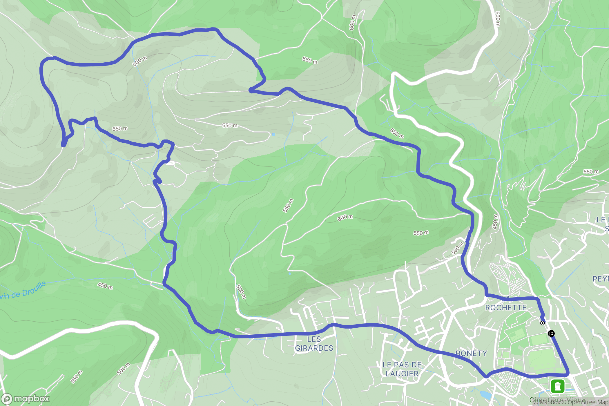 Manosque : carte du parcours de randonnée - France