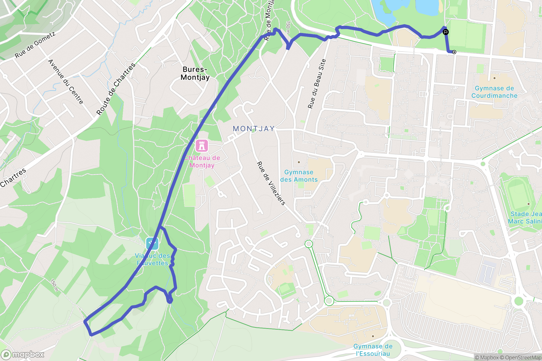 Les Ulis : carte du parcours de randonnée - France