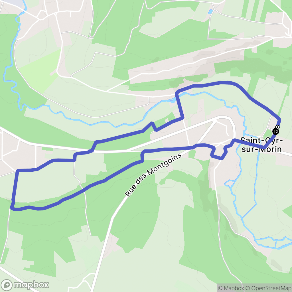 Saint-Cyr-sur-Morin : carte du parcours de randonnée - France