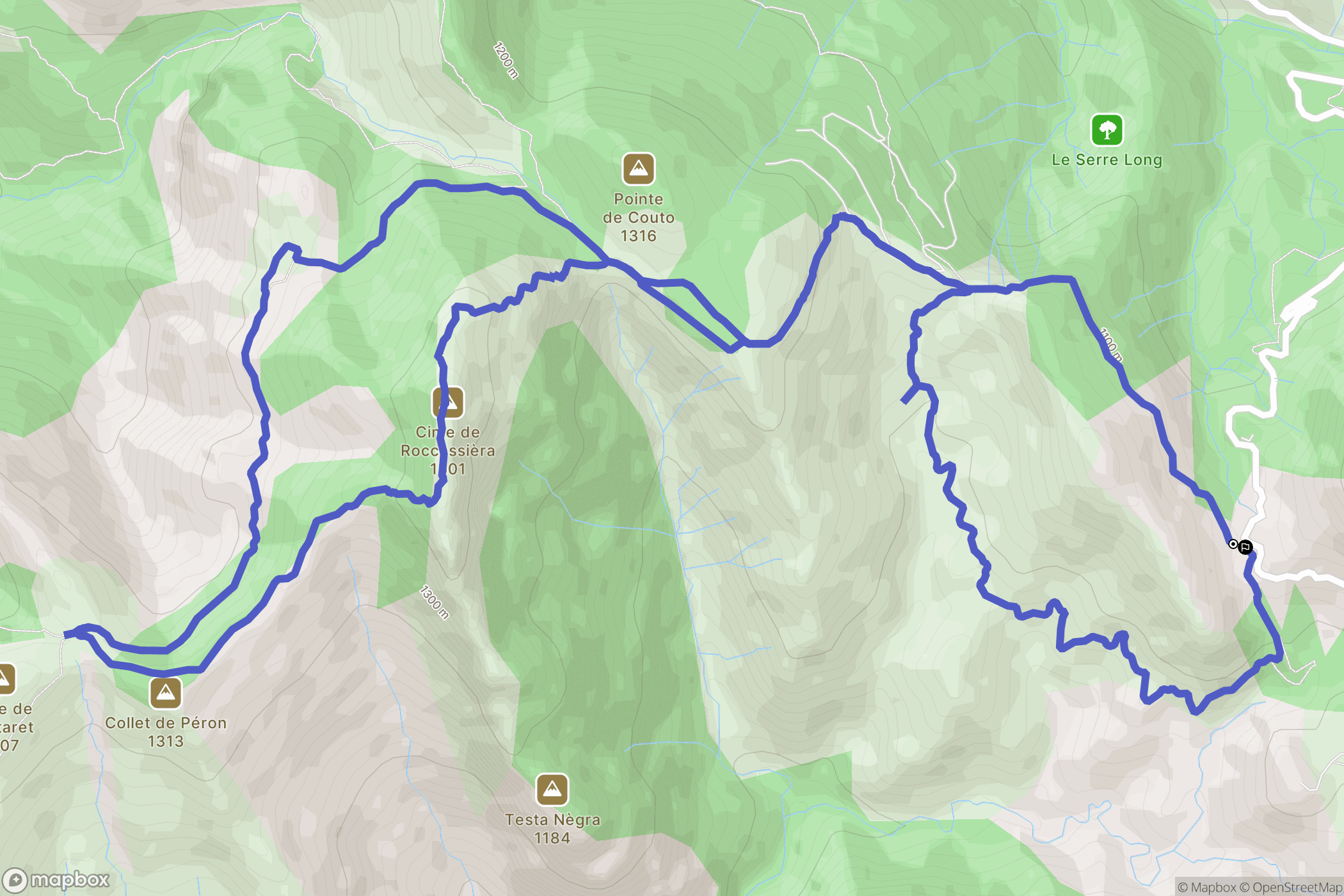 Lucéram : carte du parcours de randonnée - France
