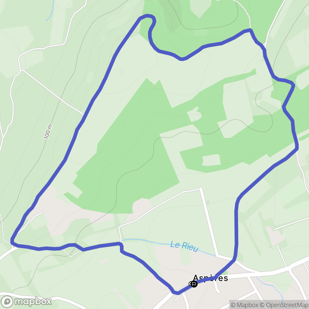 Aspères : carte du parcours de randonnée - France