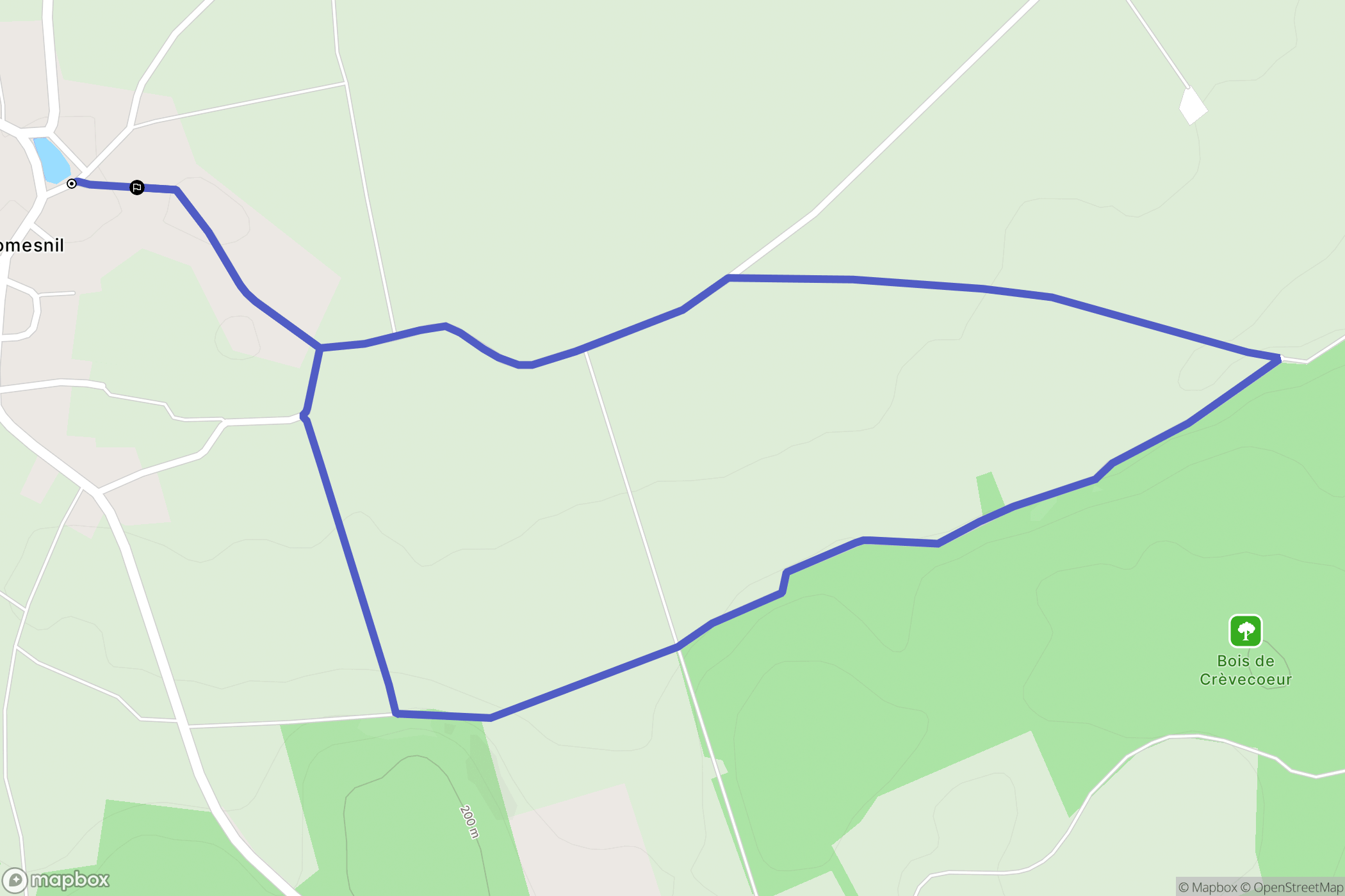 Hétomesnil : carte du parcours de randonnée - France