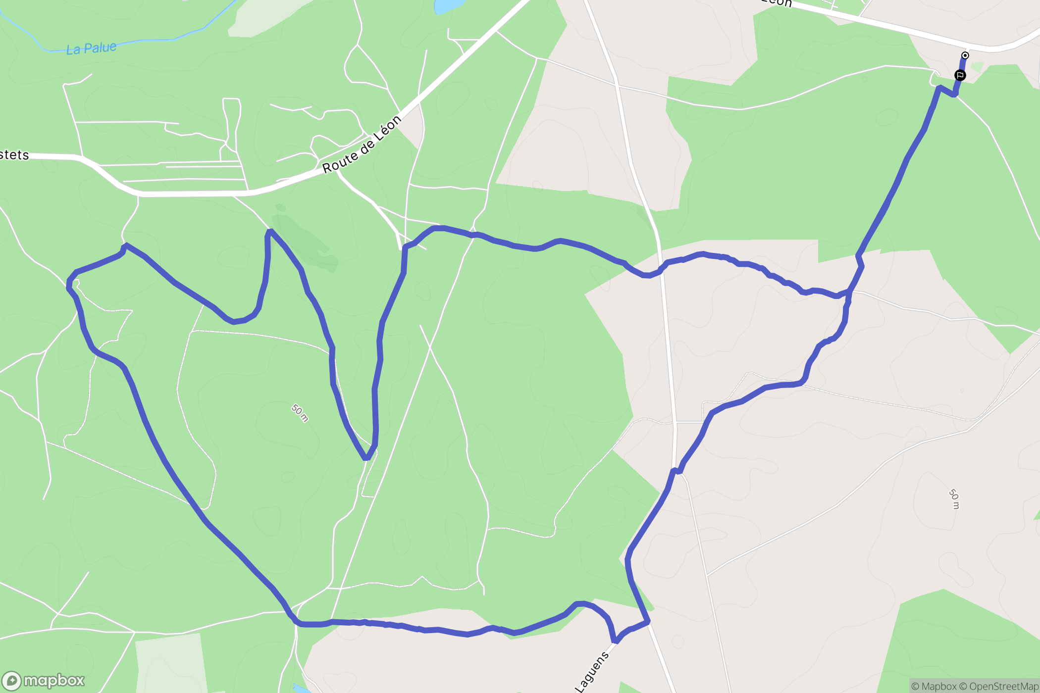 Saint-Michel-Escalus : carte du parcours de randonnée - France