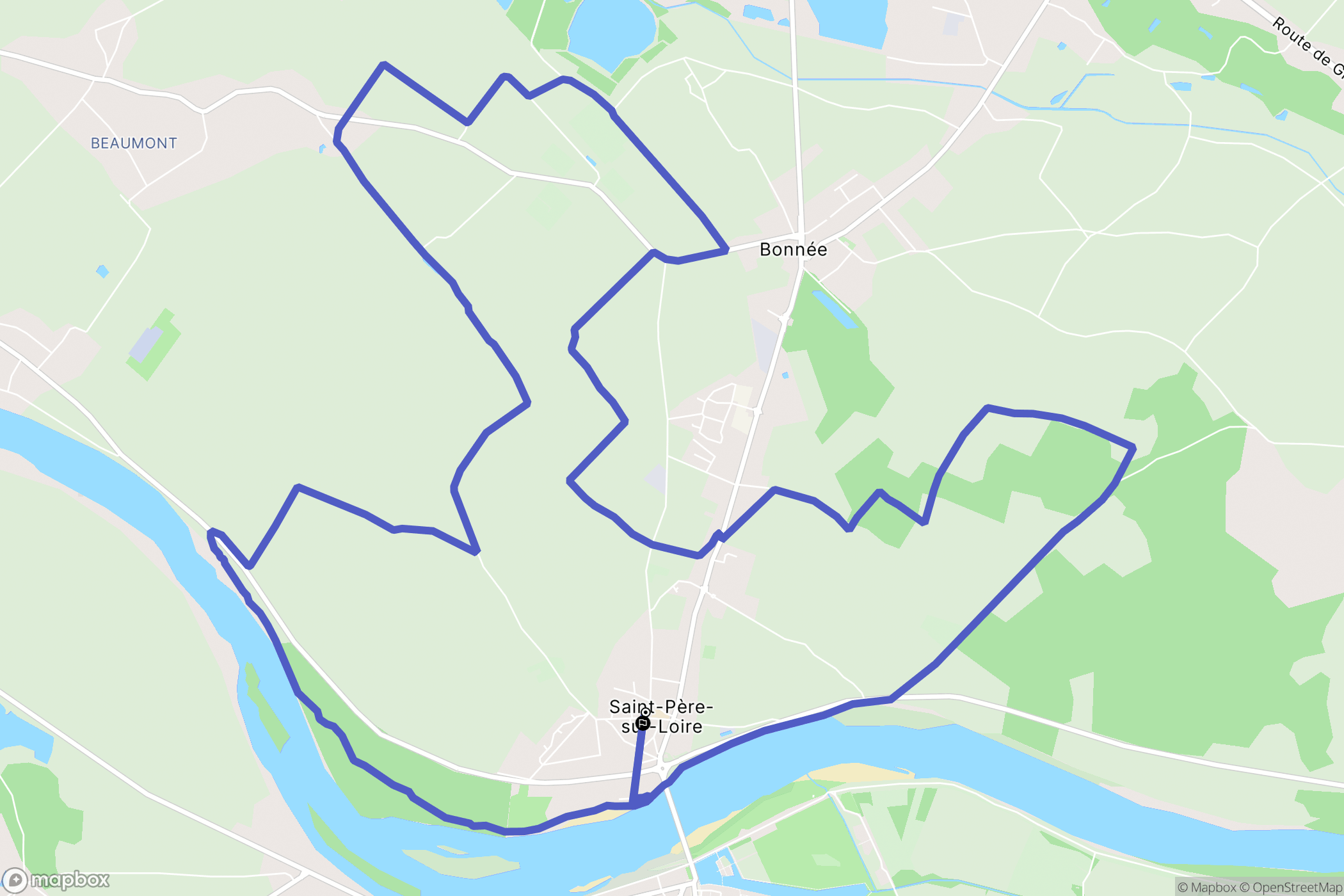 Saint-Père-sur-Loire : carte du parcours de randonnée - France