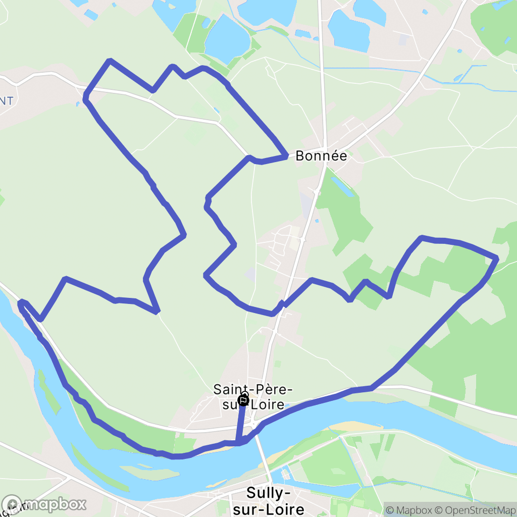 Saint-Père-sur-Loire : carte du parcours de randonnée - France