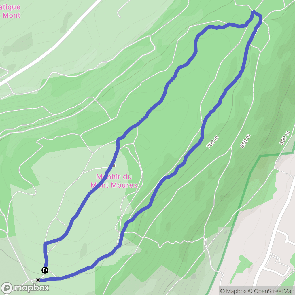 Grilly : carte du parcours de randonnée - France