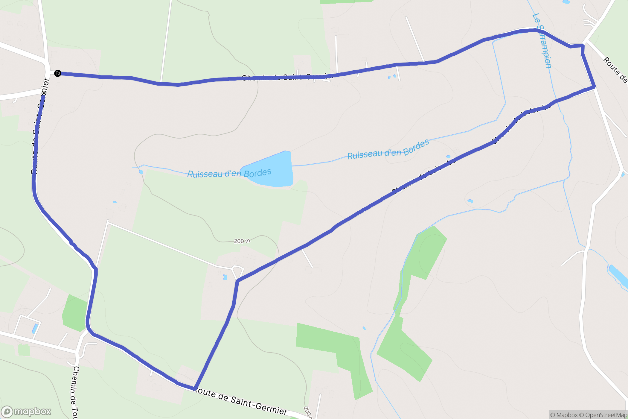 Saint-Germier : carte du parcours de randonnée - France