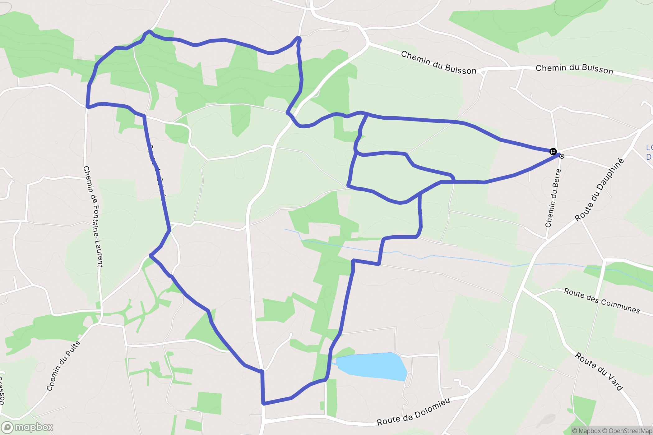 Dolomieu : carte du parcours de randonnée - France
