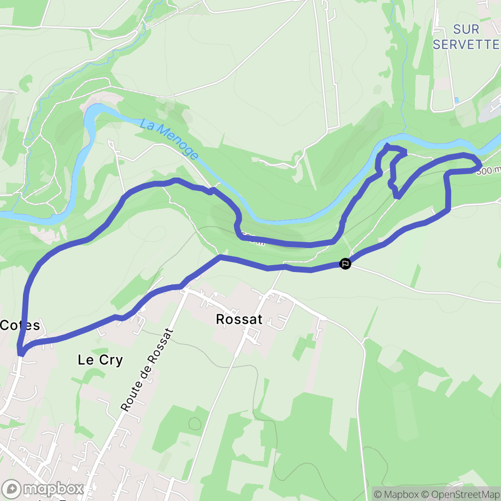Rossat : carte du parcours de randonnée - France