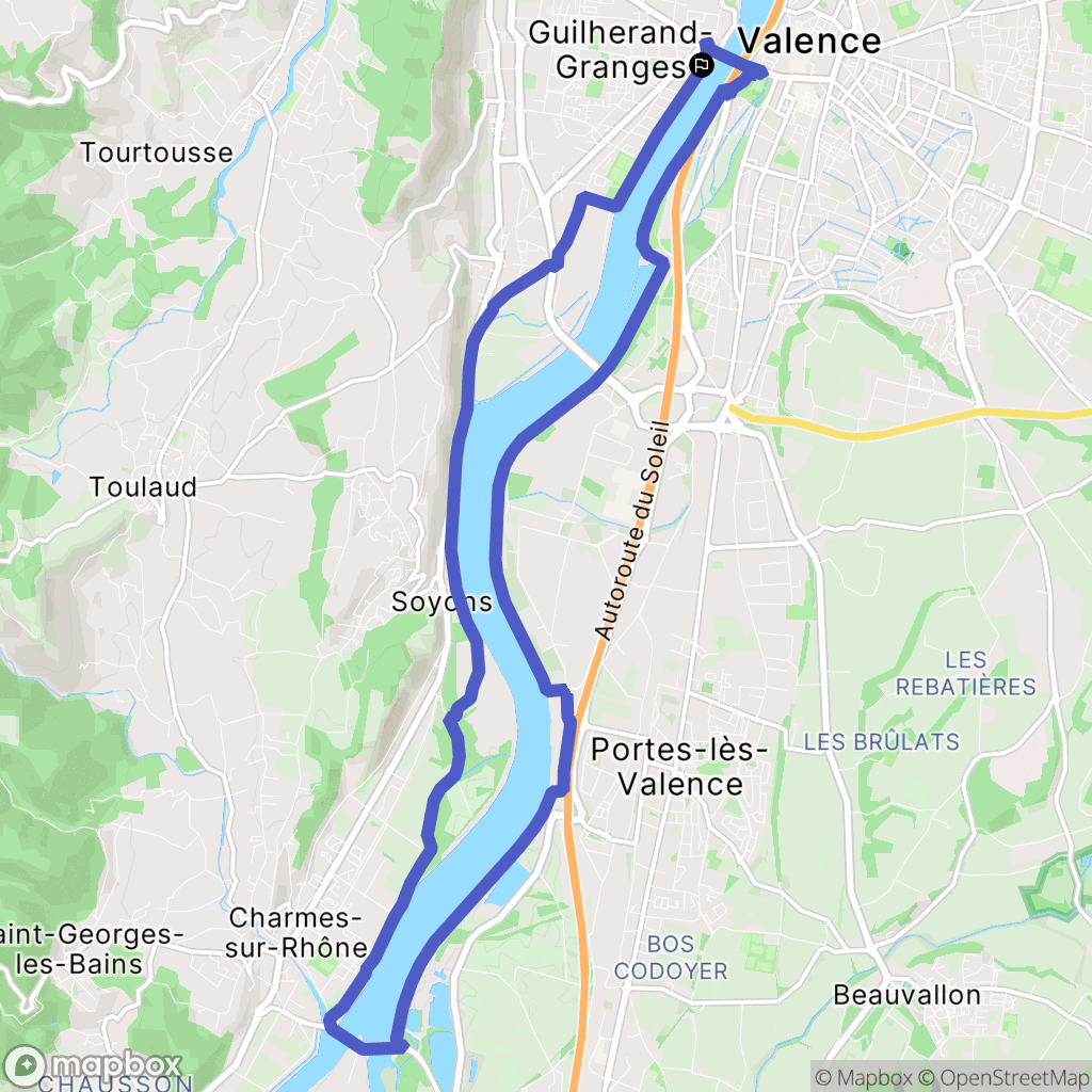 Guilherand-Granges : carte du parcours de randonnée - France