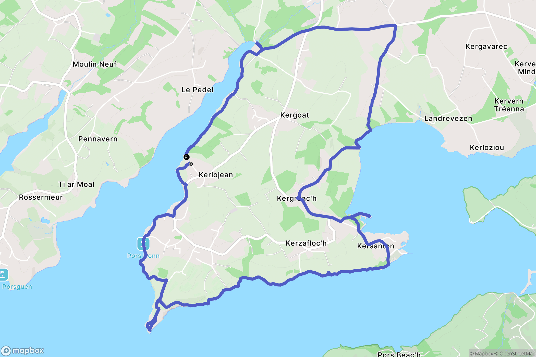 Loperhet : carte du parcours de randonnée - France