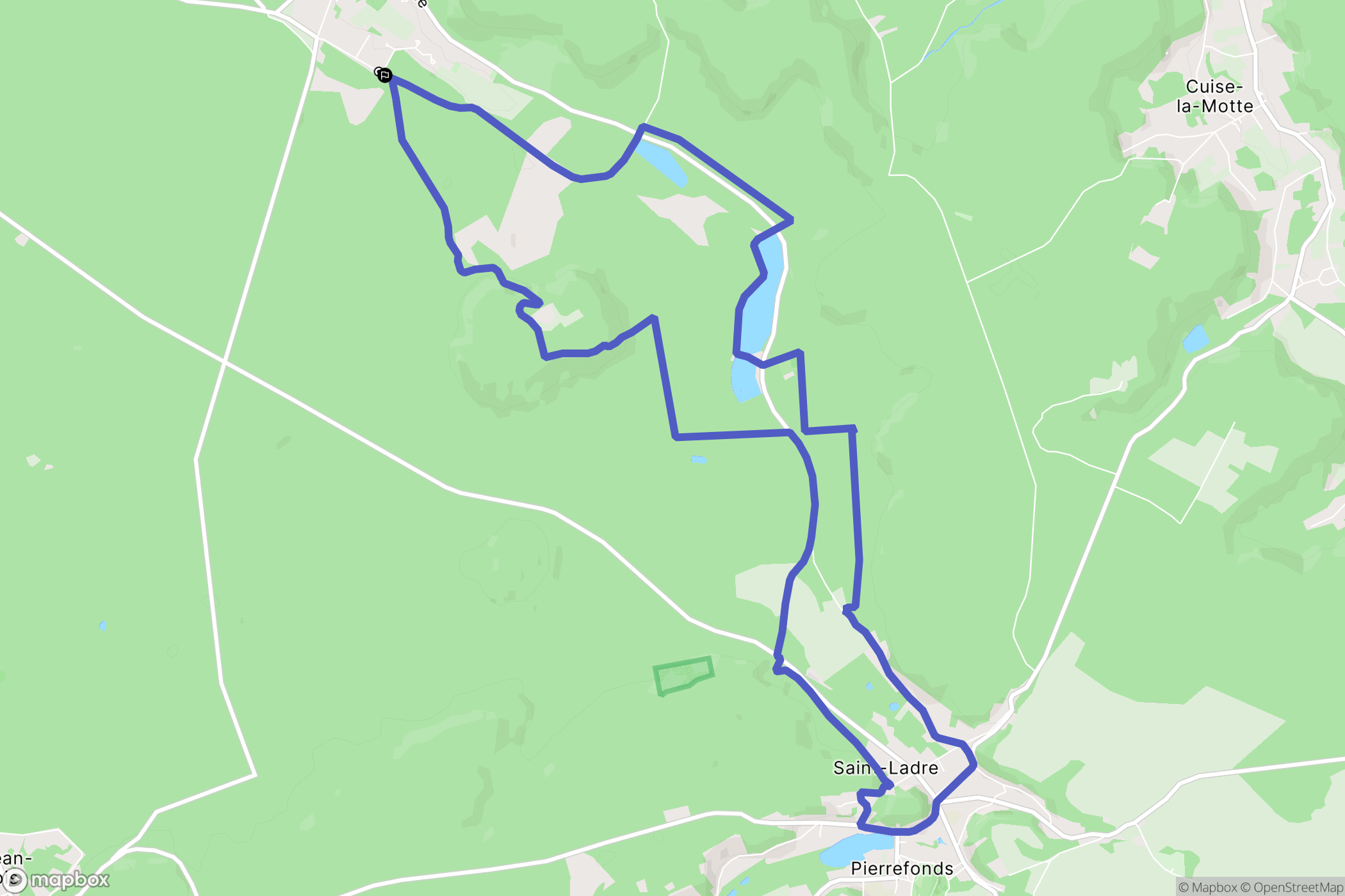 Vieux-Moulin : carte du parcours de randonnée - France
