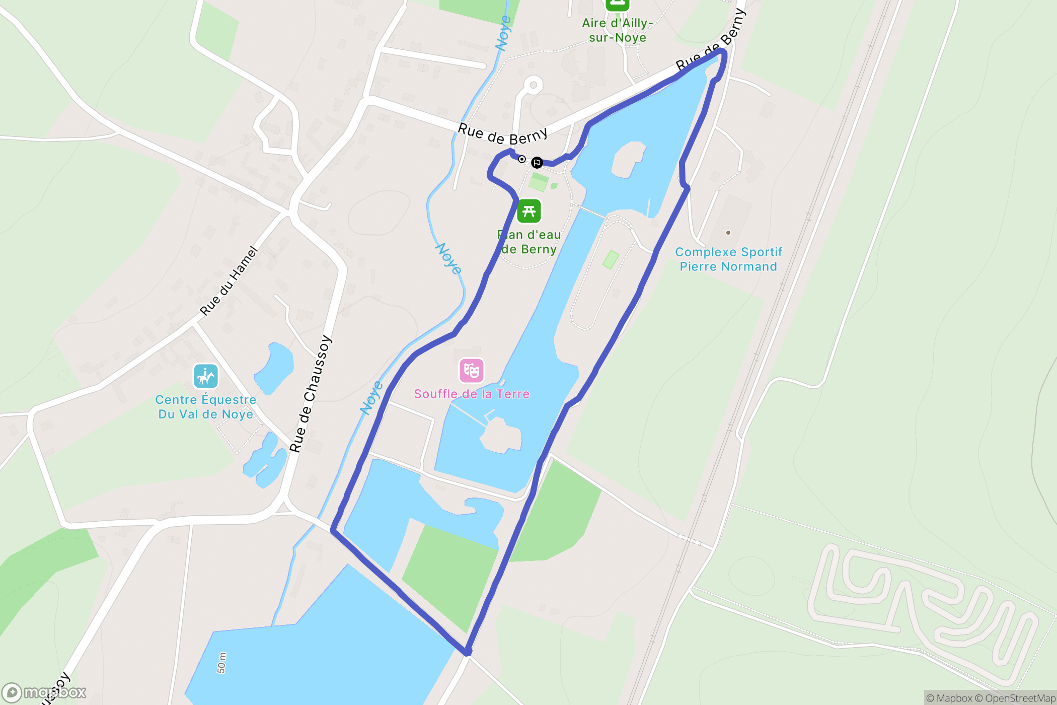 Berny sur Noye : carte du parcours de randonnée - France