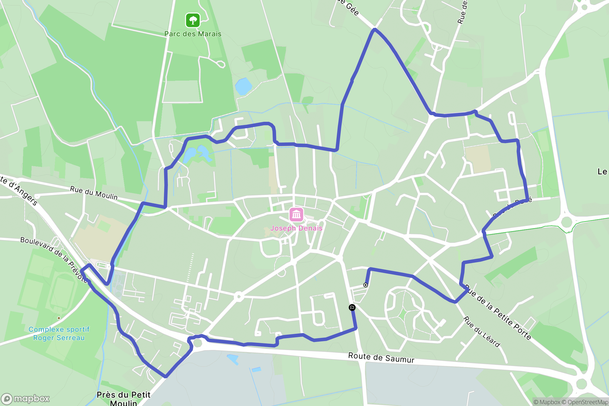 Beaufort-en-Anjou : carte du parcours de randonnée - France