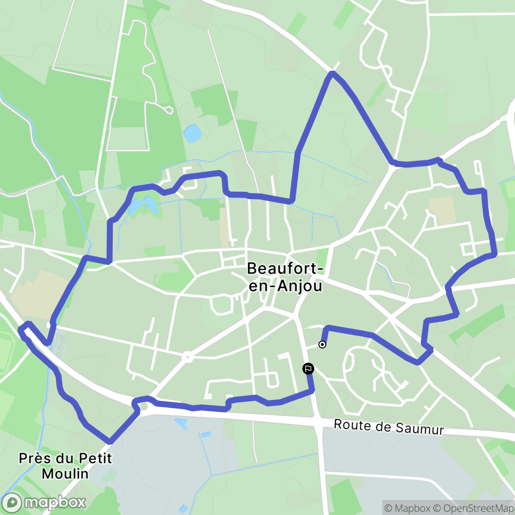 Beaufort-en-Anjou : carte du parcours de randonnée - France