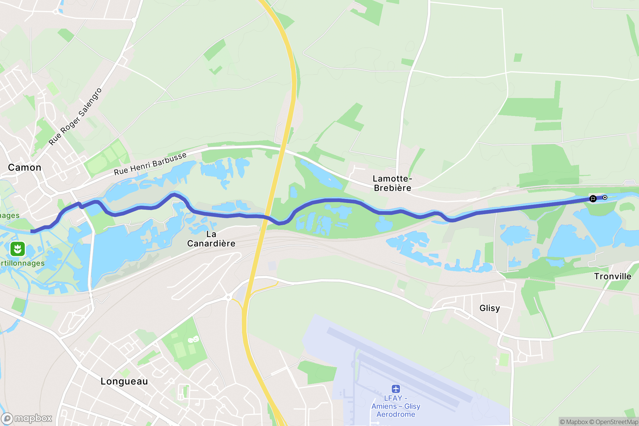 Lamotte-Brebière : carte du parcours de randonnée - France