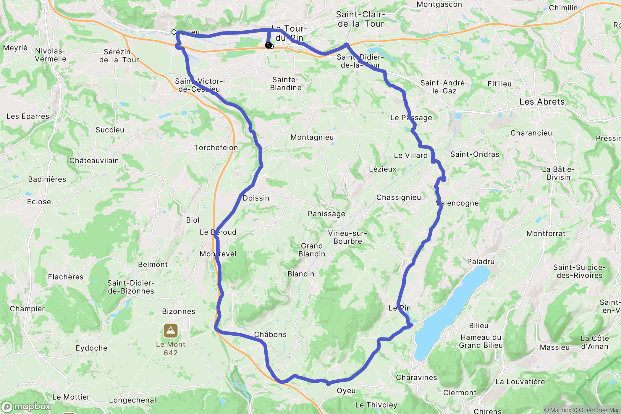 Saint-Jean-de-Soudain : carte du parcours de randonnée - France