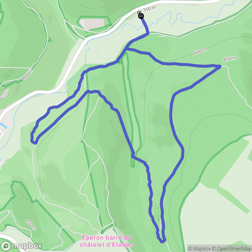 Val Suzon : carte du parcours de randonnée - France