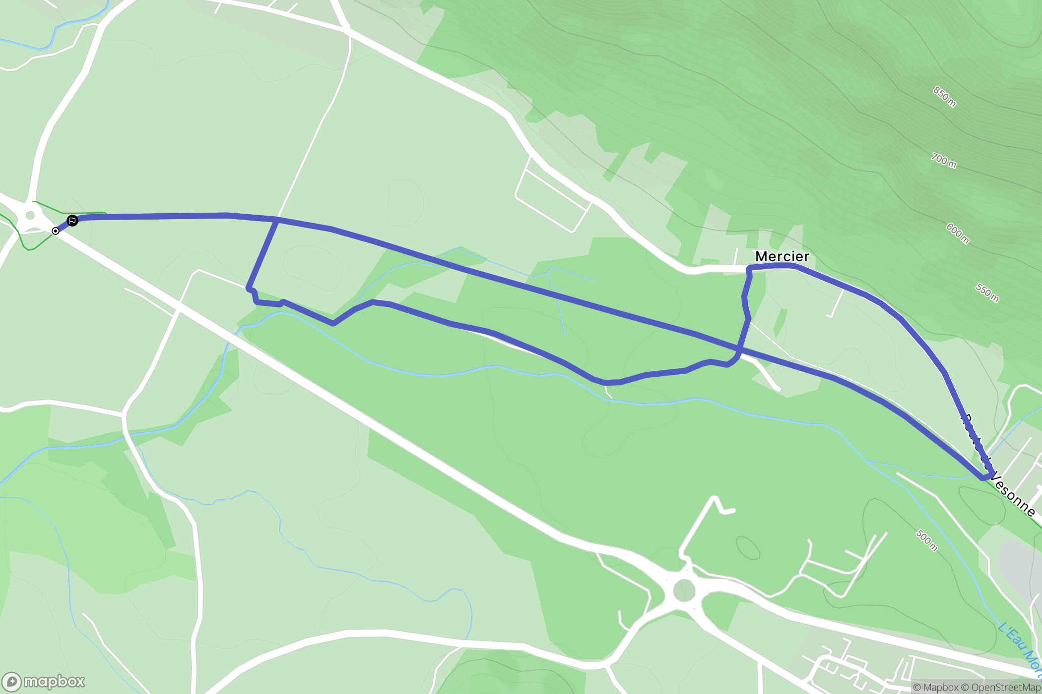 Faverges : carte du parcours de randonnée - France