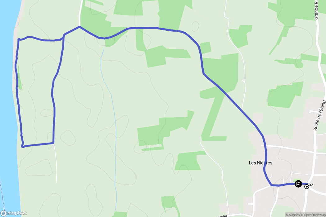 Boz : carte du parcours de randonnée - France