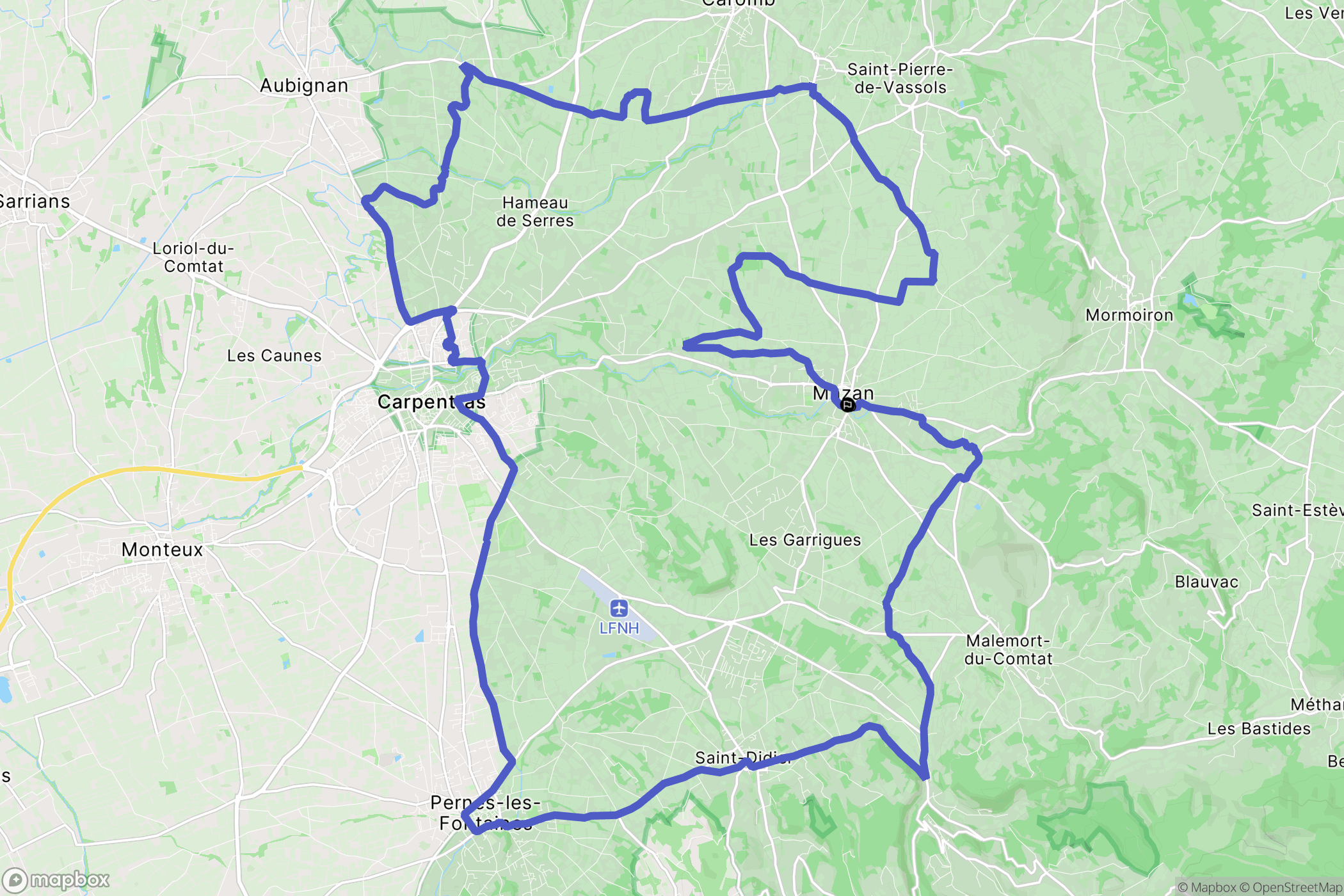 Mazan : carte du parcours de randonnée - France