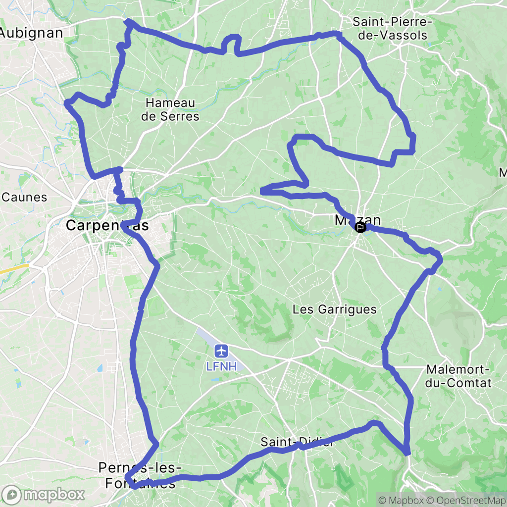 Mazan : carte du parcours de randonnée - France