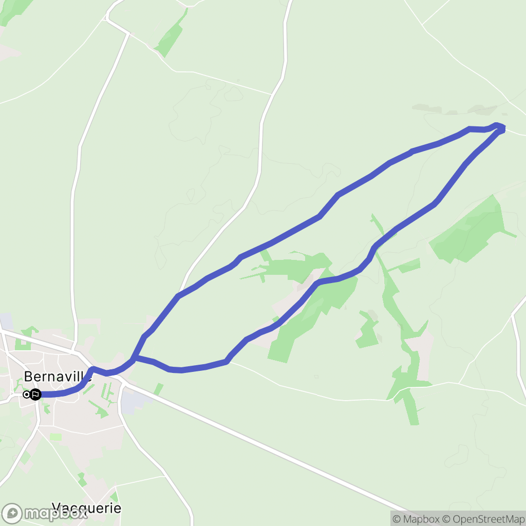 Bernaville : carte du parcours de randonnée - France