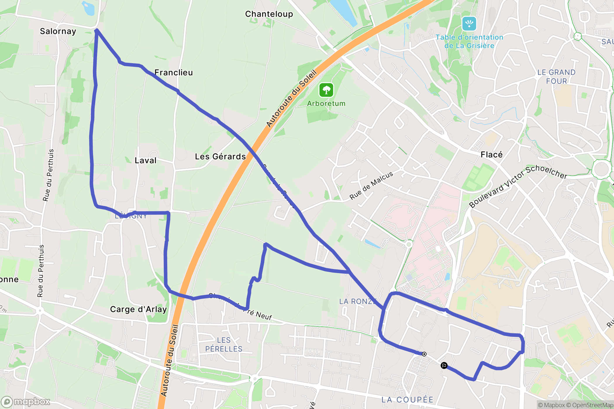 Charnay-lès-Mâcon : carte du parcours de randonnée - France