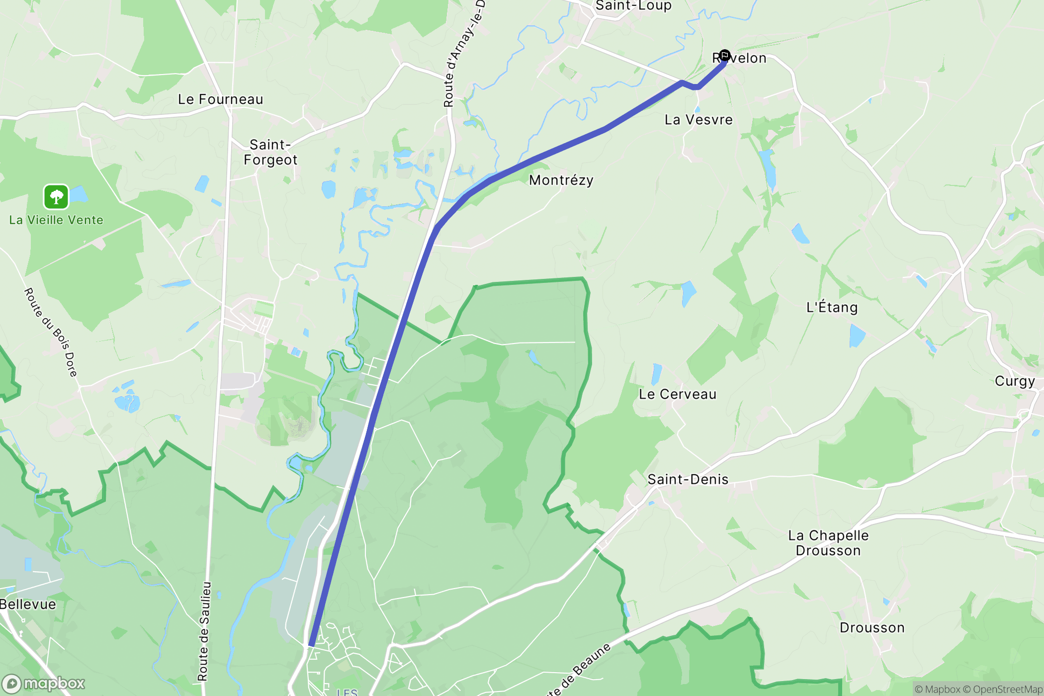 Dracy-Saint-Loup : carte du parcours de randonnée - France