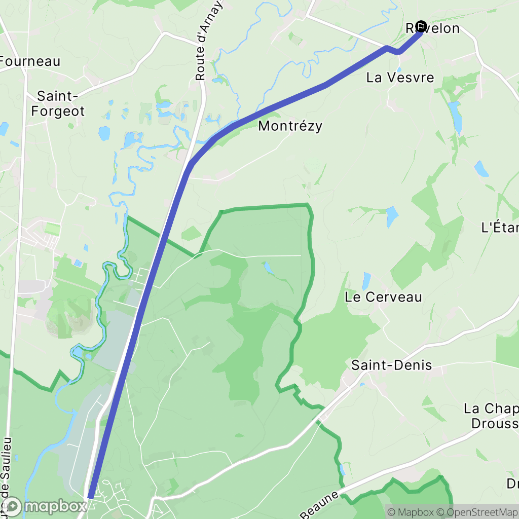Dracy-Saint-Loup : carte du parcours de randonnée - France