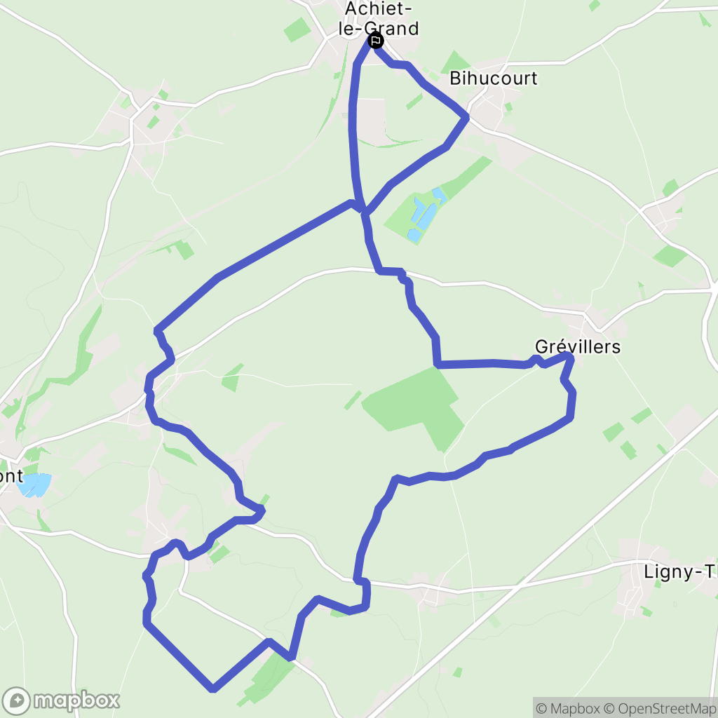 Achiet le Grand : carte du parcours de randonnée - France