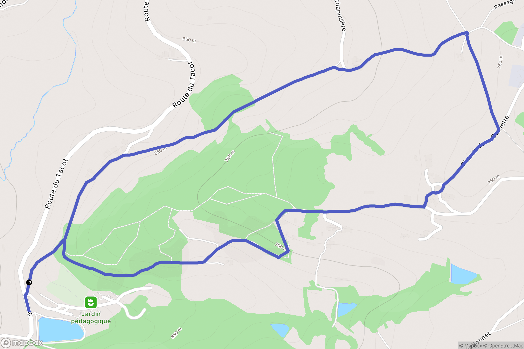 Saint-Martin-en-Haut : carte du parcours de randonnée - France