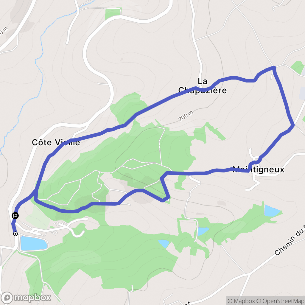 Saint-Martin-en-Haut : carte du parcours de randonnée - France