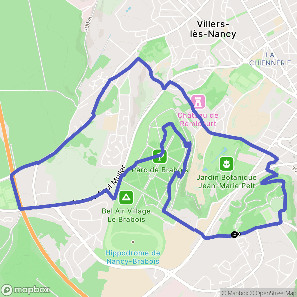Vandœuvre-lès-Nancy : carte du parcours de randonnée - France