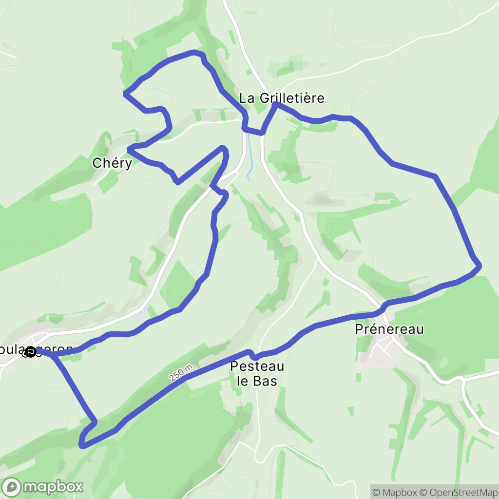 Coulangeron : carte du parcours de randonnée - France