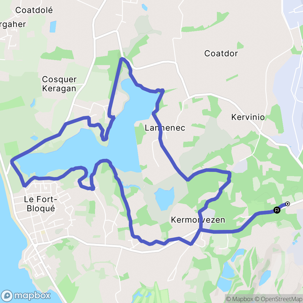 Ploemeur : carte du parcours de randonnée - France