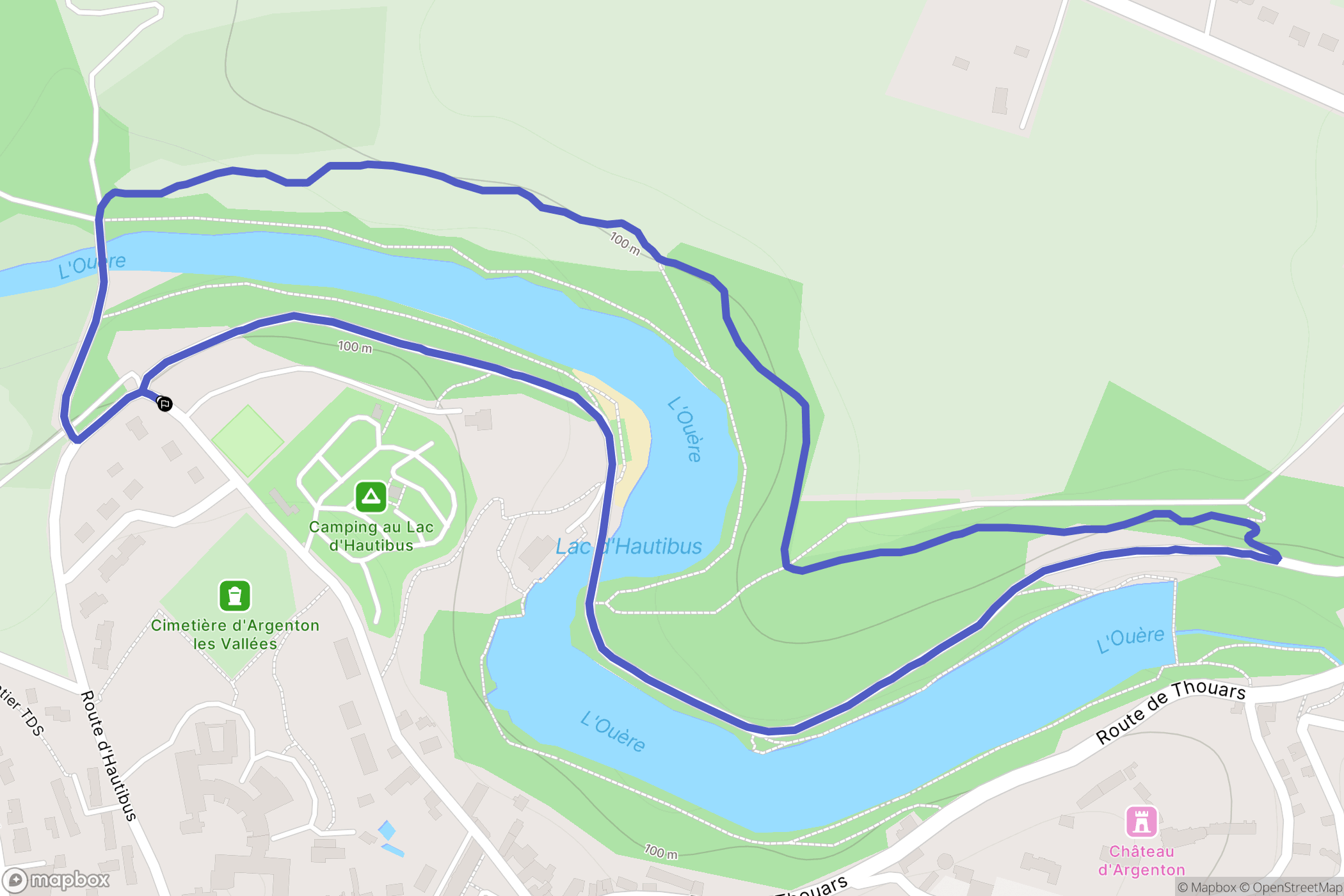 Argentonnay : carte du parcours de randonnée - France