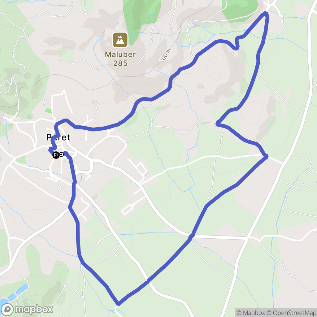 Peret : carte du parcours de randonnée - France